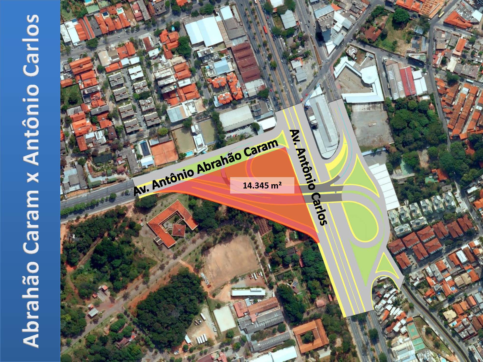área cedida para construção do viaduto que ligará Antõnio Carlos a Abrahão Caran